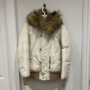 Diesel Tan Jacket with Faux Fur- NO SIZE (fits sizes M-L